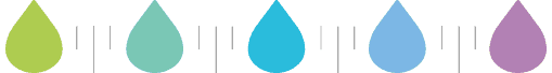 4 multicoloured water droplets icon
