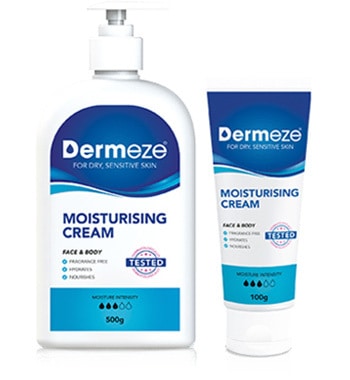Dermeze Moisturising Cream for dry and sensitive skin 500g and 100g